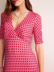 Boden Red Rebecca Jersey Midi Tea Dress - Image 4 of 6