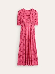 Boden Red Rebecca Jersey Midi Tea Dress - Image 6 of 6