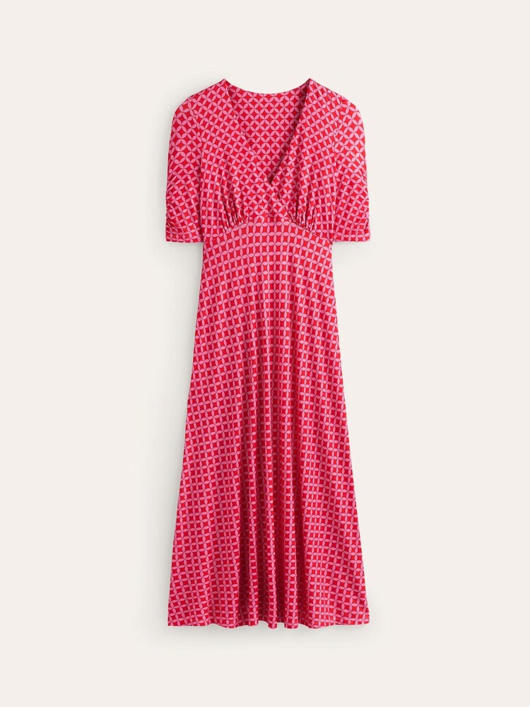 Boden Red Rebecca Jersey Midi Tea Dress - Image 6 of 6