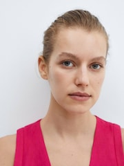 Mango Pink Linen Jumpsuit With Belt - Image 4 of 7