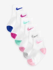 Nike White Infant Pop Colour Ankle Socks 6 Pack - Image 1 of 7