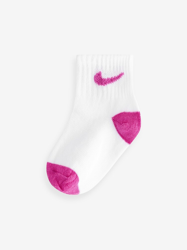 Nike White Infant Pop Colour Ankle Socks 6 Pack - Image 4 of 7