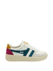 Gola Chalk White Ladies Grandslam Trident Lace-Up Trainers - Image 1 of 4