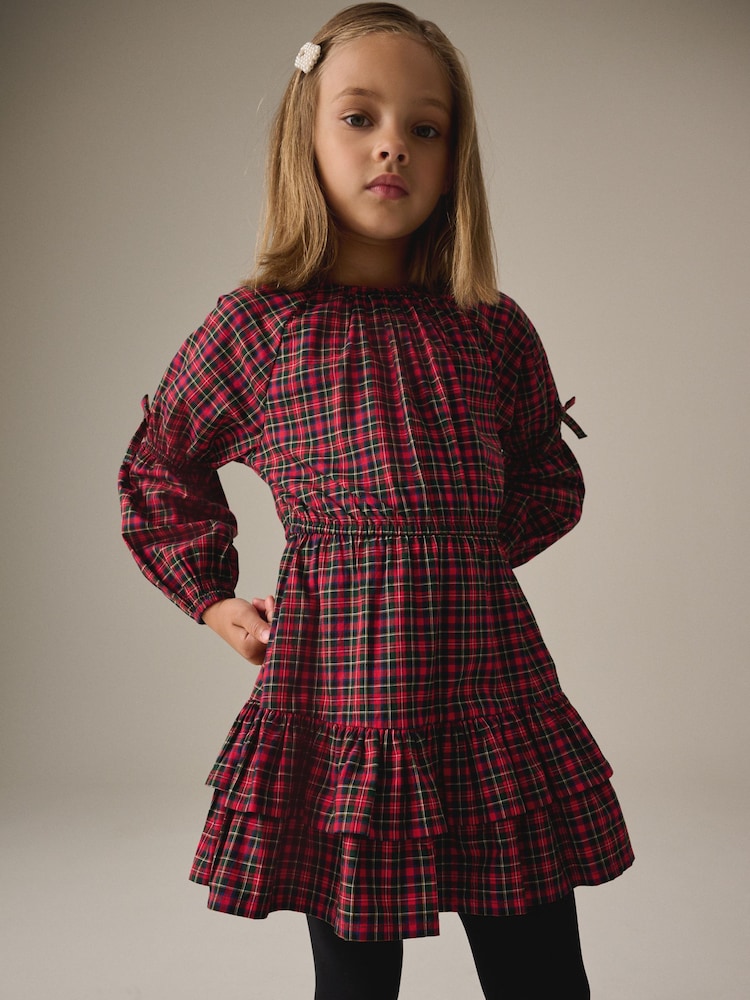 Red Tartan Check 100% Cotton Dress (3-16yrs) - Image 2 of 11