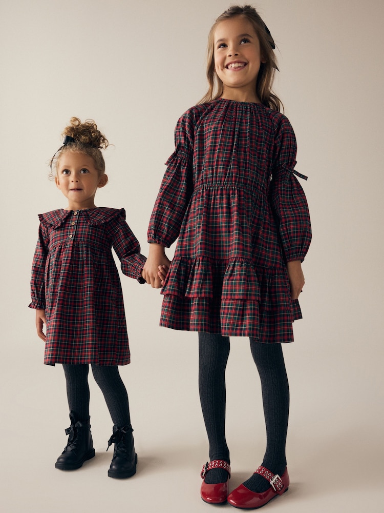 Red Tartan Check 100% Cotton Dress (3-16yrs) - Image 3 of 11