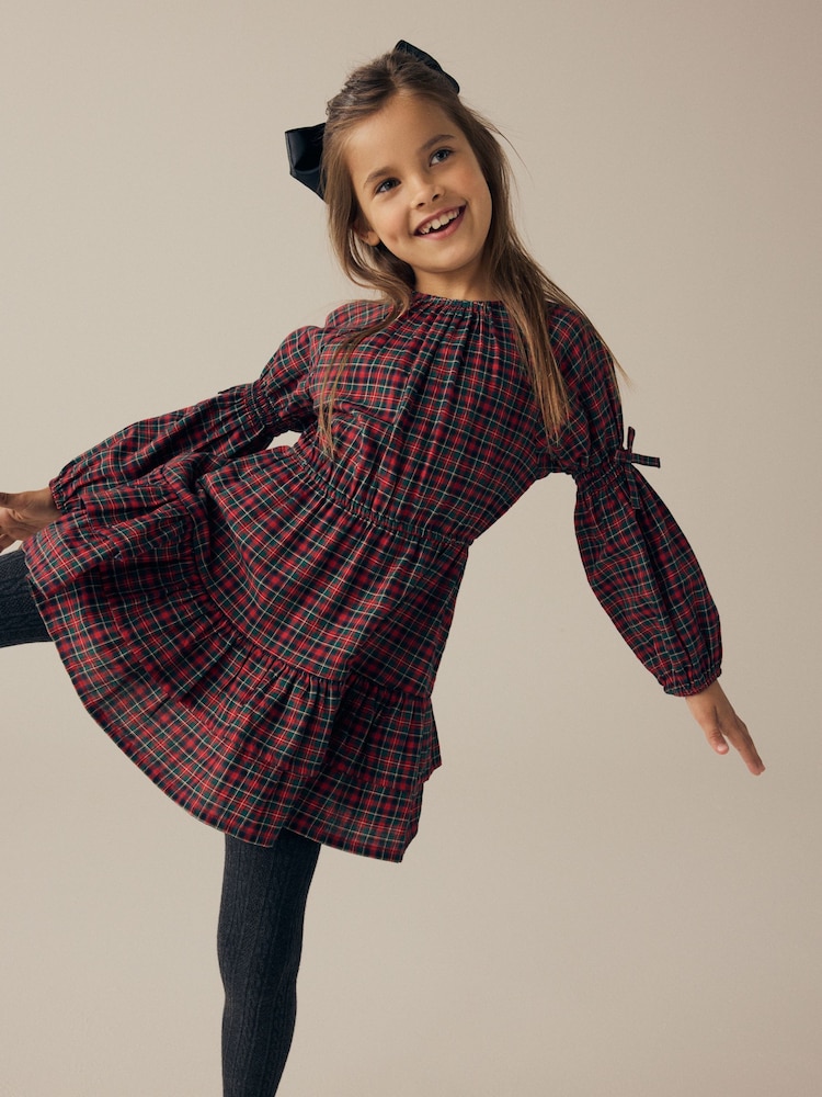 Red Tartan Check 100% Cotton Dress (3-16yrs) - Image 4 of 11