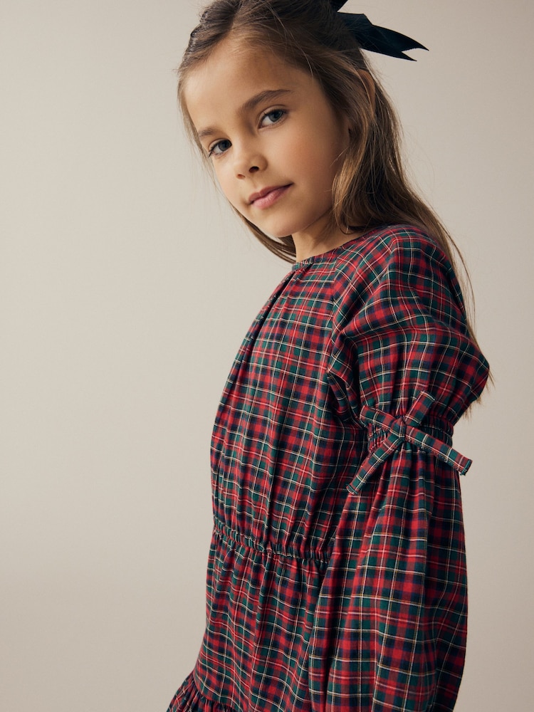 Red Tartan Check 100% Cotton Dress (3-16yrs) - Image 6 of 11