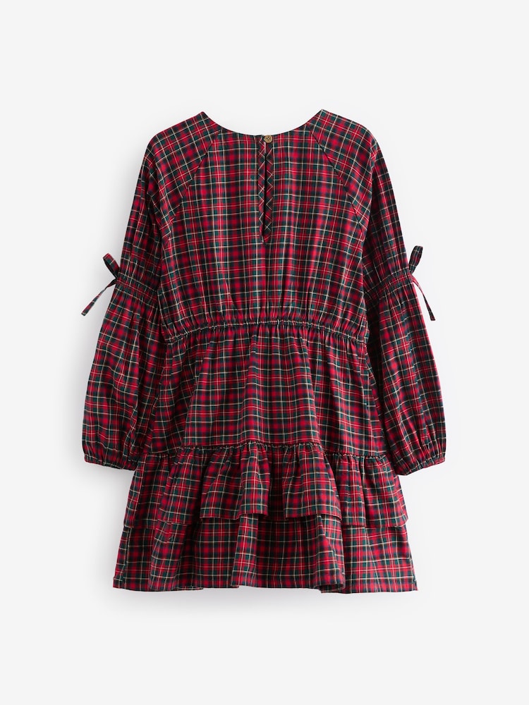 Red Tartan Check 100% Cotton Dress (3-16yrs) - Image 8 of 11