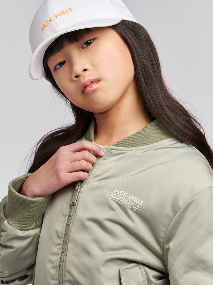 Jack Wills Grey Girls Utility Bomber Jacket - Image 4 of 4