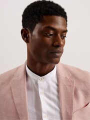 Ted Baker Pink Damaskj Slim Cotton Linen Blazer - Image 2 of 6