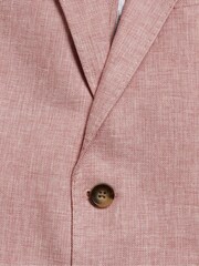 Ted Baker Pink Damaskj Slim Cotton Linen Blazer - Image 6 of 6