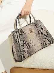 Черный/хромированный - Dune London Daitlyn Structured Top Handle Handbag - Image 1 of 5