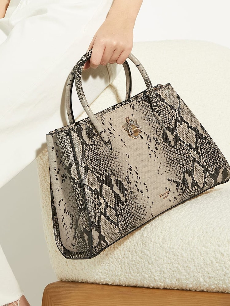 Черный/хромированный - Dune London Daitlyn Structured Top Handle Handbag - Image 1 of 5