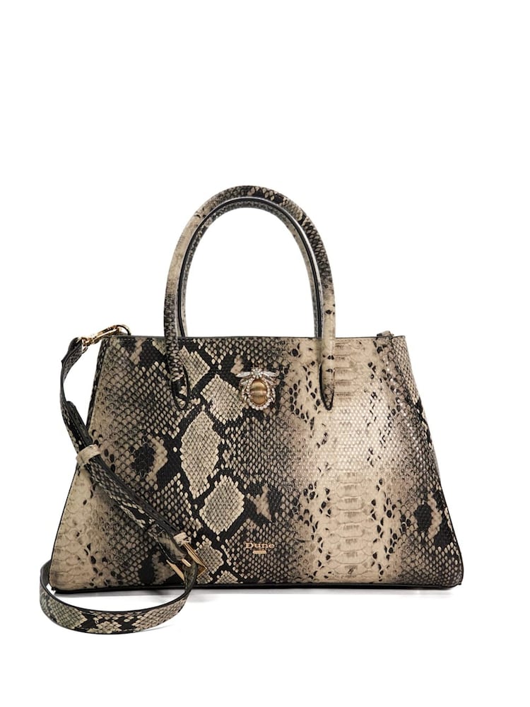 Черный/хромированный - Dune London Daitlyn Structured Top Handle Handbag - Image 2 of 5