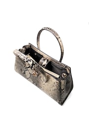 Черный/хромированный - Dune London Daitlyn Structured Top Handle Handbag - Image 4 of 5