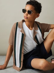 Camisa bordada con cuello cubano Jensen de Reiss - Imagen 1 de 4