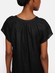 Jigsaw Linen Smocked T-Shirt Dress - Image 4 of 6