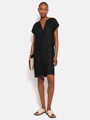 Jigsaw Linen Smocked T-Shirt Dress - Image 6 of 6