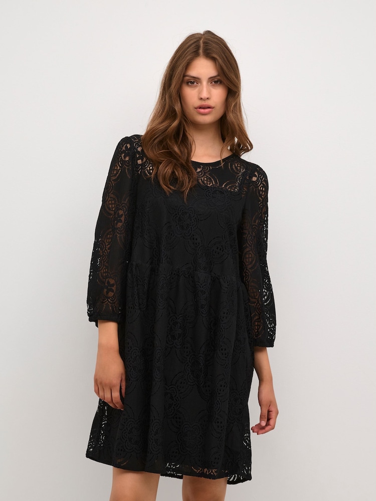 Kaffe Paula Lace Above Knee Length Black Dress - Image 1 of 4 Kaffe Paula Lace Above Knee Length Black Dress - Image 1 of 4