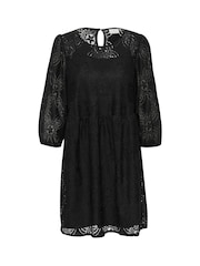 Kaffe Paula Lace Above Knee Length Black Dress - Image 3 of 4