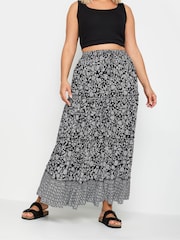 Yours Curve Black Tiered Boho Skirt - Image 2 of 6