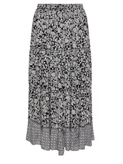 Yours Curve Black Tiered Boho Skirt - Image 6 of 6