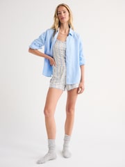 Abercrombie & Fitch White Pointelle Floral Stripe Pyjama Cami Top - Image 4 of 6