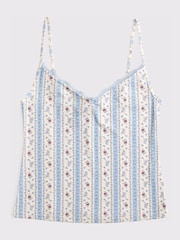 Abercrombie & Fitch White Pointelle Floral Stripe Pyjama Cami Top - Image 6 of 6