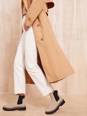 Friends Like These Brown Contrast Faux Leather Chunky Flat Chelsea Boot - Image 2 of 4