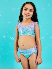 Angels By Accessorize Pink Girls Mermaid Bikini Set - Image 1 of 4