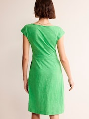 Boden Green 100% Cotton Florrie Broderie Jersey Dress - Image 3 of 5