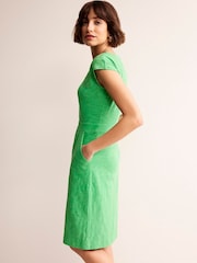 Boden Green 100% Cotton Florrie Broderie Jersey Dress - Image 4 of 5