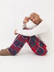 FatFace Red Stag Jacquard Pyjama Bottoms - Image 4 of 6