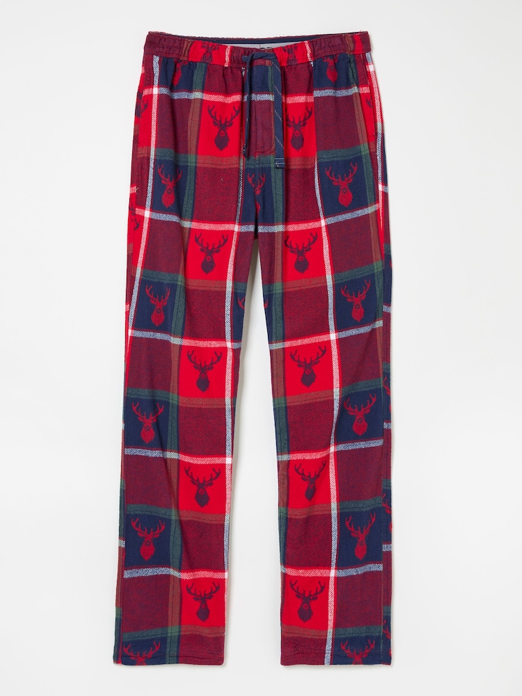 FatFace Red Stag Jacquard Pyjama Bottoms - Image 6 of 6
