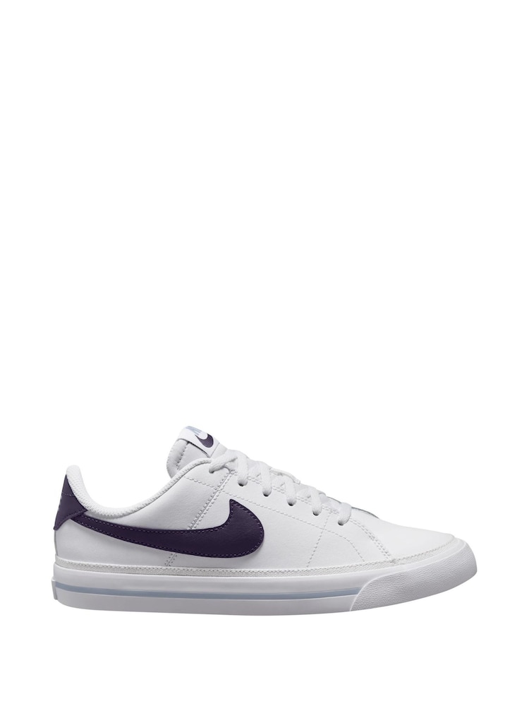 Nike White/Burgundy Court Legacy Trainers - Image 1 of 4