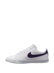 Nike White/Burgundy Court Legacy Trainers - Image 2 of 4