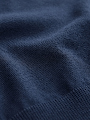 Blue Navy Stag Logo Regular Fit Knitted Long Sleeve Polo Shirt - Image 7 of 8