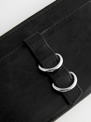 Black Large Ring Detailed Purse - Image 4 of 5