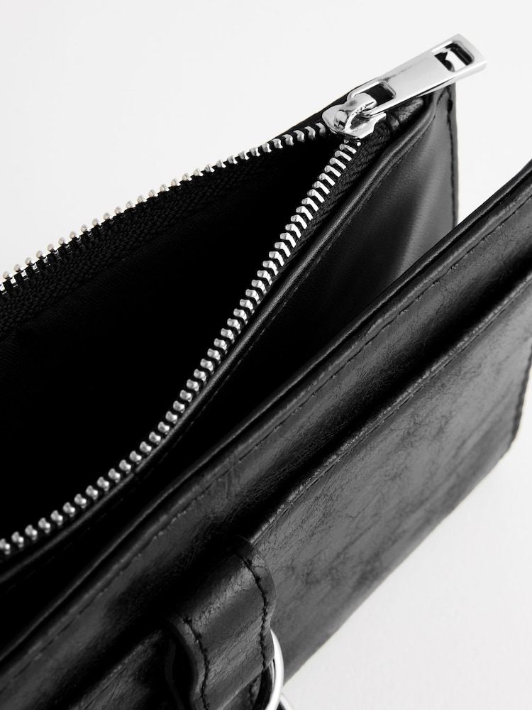 Black Large Ring Detailed Purse - Image 5 of 5