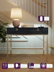 Frank Olsen Midnight Black Lyra SMART Two Drawer Console Table - Image 2 of 9