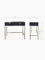 Frank Olsen Midnight Black Lyra SMART Two Drawer Console Table - Image 3 of 9