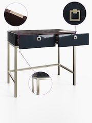 Frank Olsen Midnight Black Lyra SMART Two Drawer Console Table - Image 5 of 9