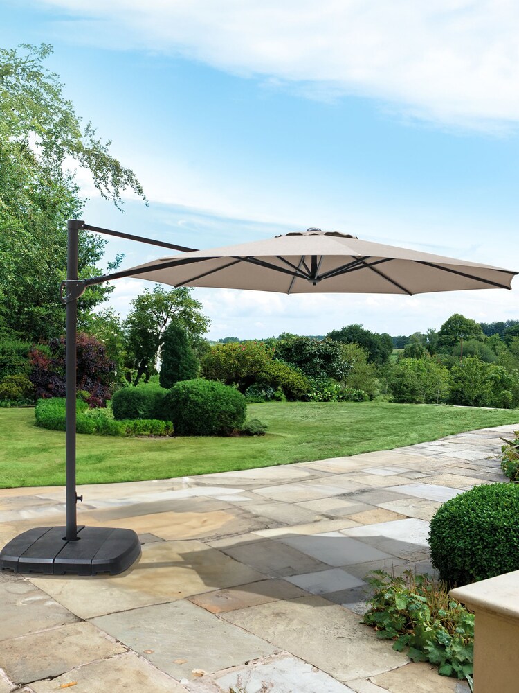 Kettler Stone 3M Free Arm Garden Parasol Canopy With Base - Image 1 of 3