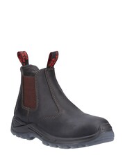 Hard Yakka Banjo Elastic Gusset Safety Dealer Brown Boots - Image 4 of 6