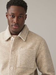Neutral Borg Shacket with Wool - Image 4 of 8