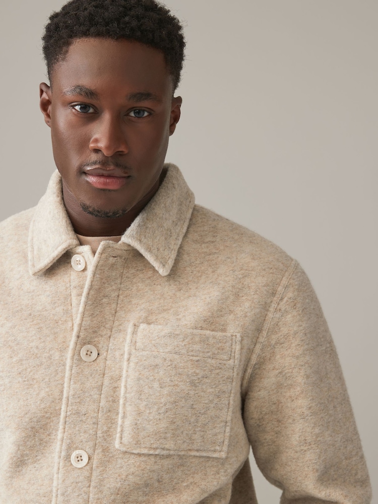 Neutralny - Borg Shacket with Wool - Image 4 of 8