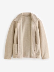 Neutral Borg Shacket with Wool - Image 6 of 8