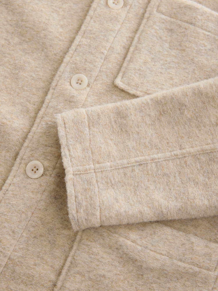 Neutral Borg Shacket with Wool - Image 8 of 8