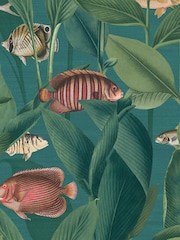 Graham & Brown Teal Aquarium Teal A4 Sample - Image 3 of 4