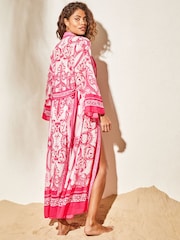 Lipsy Pink Chiffon Printed Tie Kimono - Image 2 of 4